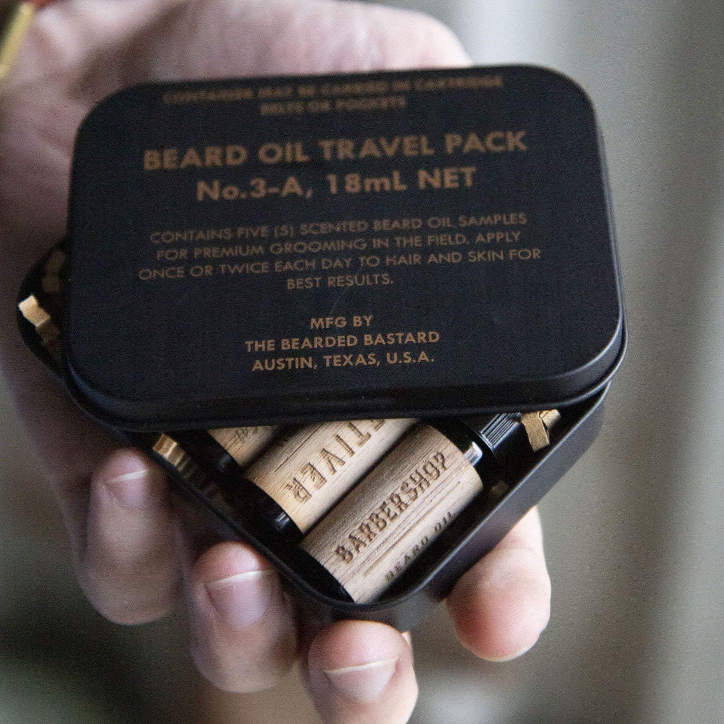 Vintage Premium Beard Oil Travel Tin