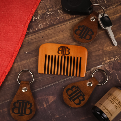 TBB Branded Double-Sided Polyurethane Leather Keychain